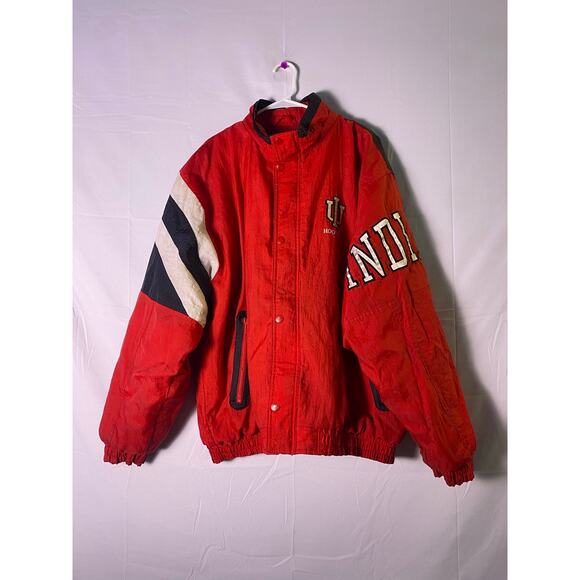 Vintage 90s Starter IU Indiana University Puffer Jacket Button Snap Men's XL - Picture 1 of 3